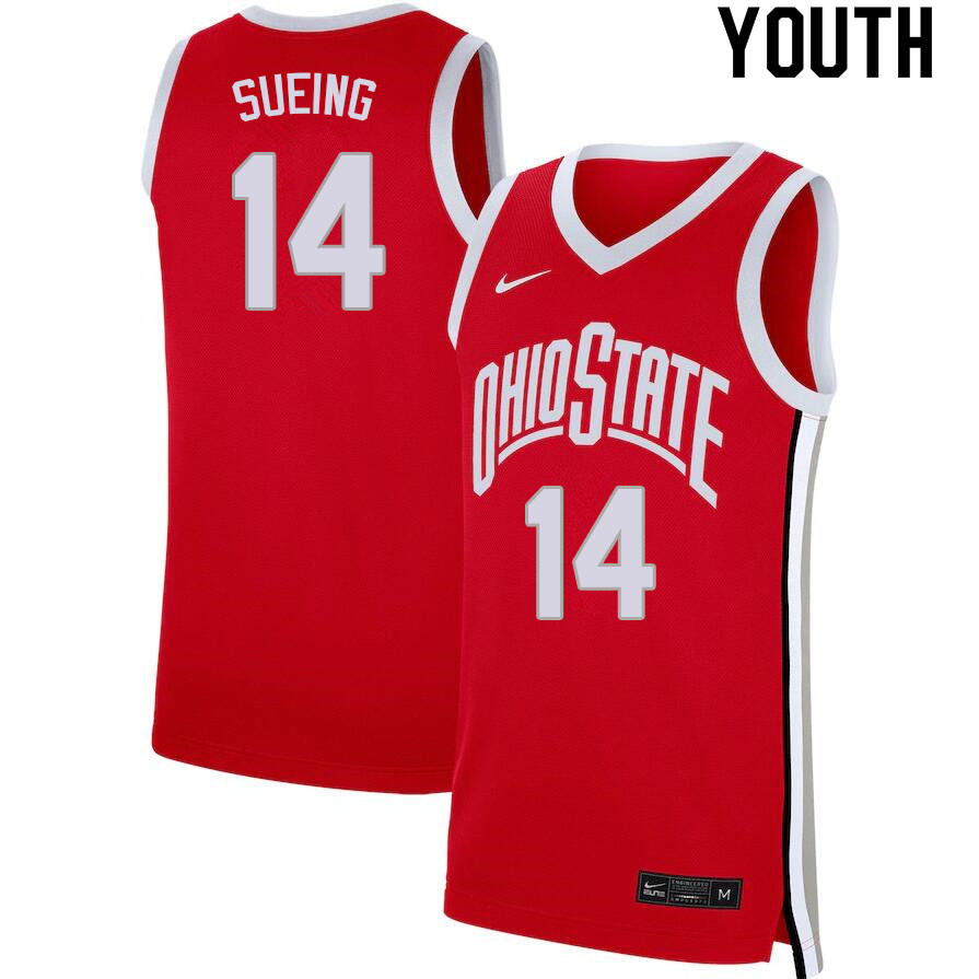 Youth #14 Justice Sueing Ohio State Buckeyes College Basketball Jerseys Sale-Scarlet